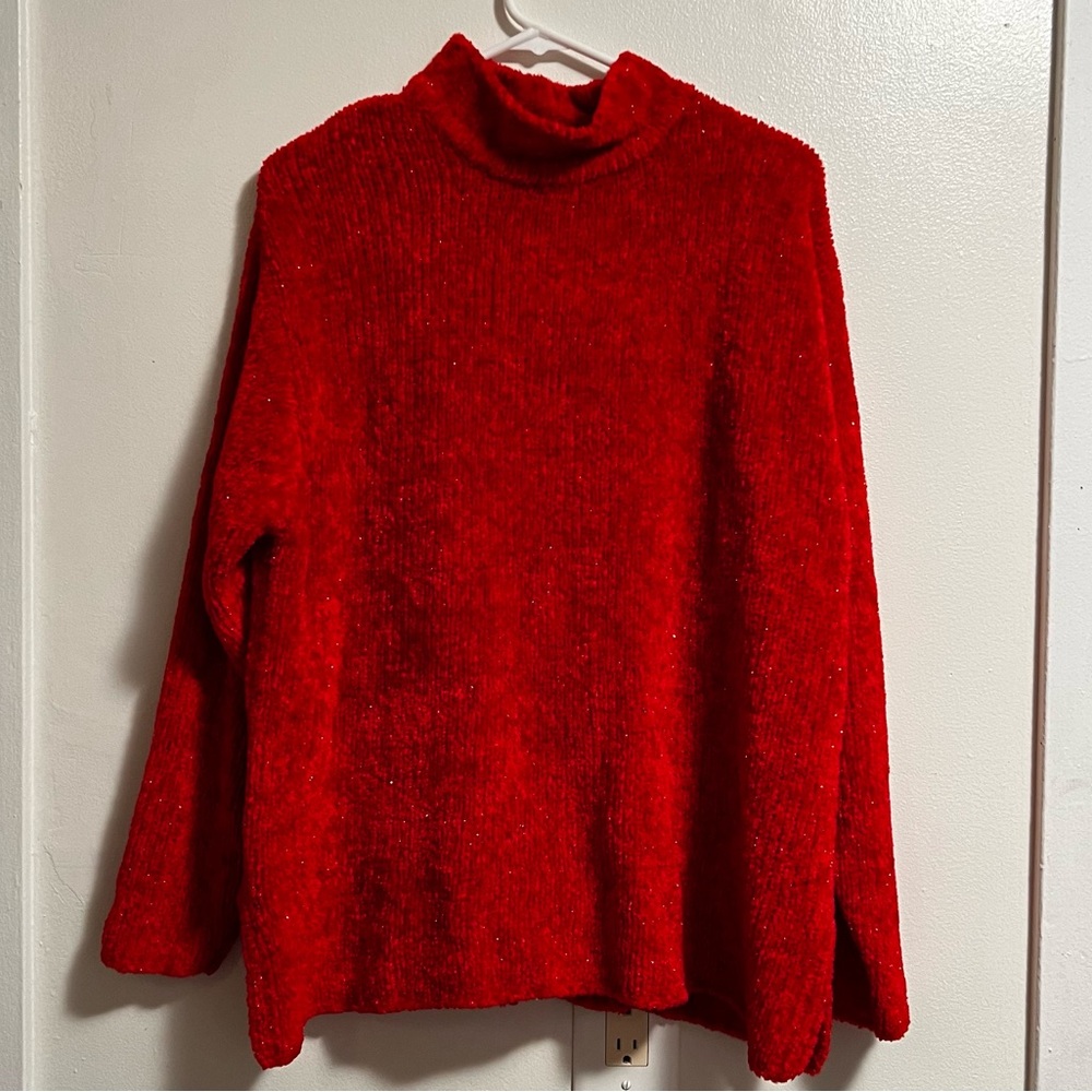 American Weekend red turtleneck sweater